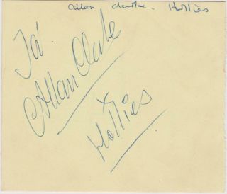 THE HOLLIES - Singer - ALLAN CLARKE - signed album page & 2 from the MOJOS 3