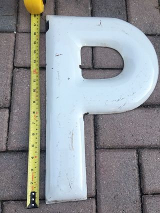 Goodyear Hard To Find 18 " Sign 1960s Porcelain Letter " P " Vintage Good Year Tire