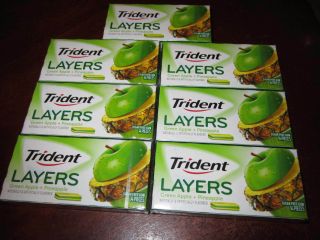 Trident Layers Gum,  Green Apple,  Pineapple (7 Collector Packs) July 2018