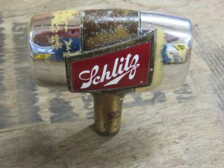 Vintage Schlitz Beer Tap Handle Brass Good Rat Rod Shift Knob