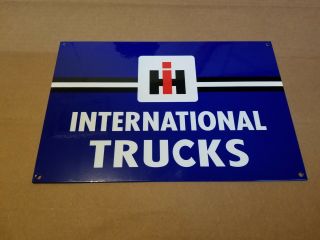 International Trucks Thick Metal Sign Made In Usa Gas Oil Tractor Farm Ih Pickup