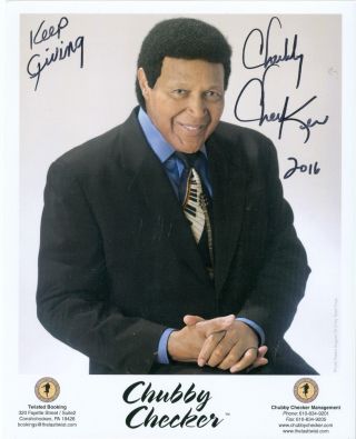 Chubby Checker Autographed Hand Signed 8 X 10 Color Photo