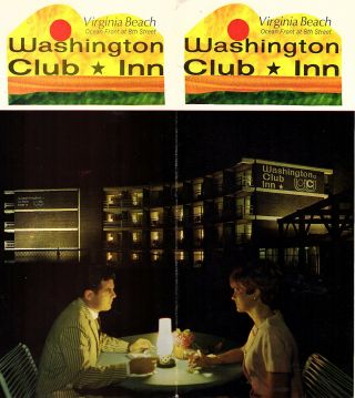 Washington Club Inn Virginia Beach Va Vntge Travel Brochure Color Photos Rates