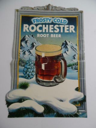 C.  1959 Rochester Root Beer Store Advertising Poster Vintage 28 " X18 " Big