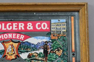 Vtg J A Folger & Co Coffee Steam Spice Mill SA Cali Advertising Mirror Pioneer 3