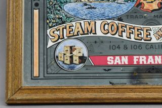 Vtg J A Folger & Co Coffee Steam Spice Mill SA Cali Advertising Mirror Pioneer 5