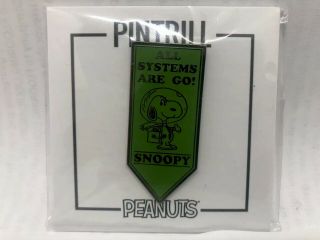 Sdcc 2019 Peanuts Snoopy Astronaut All Systems Are Go Green Pennant Pintrill Pin