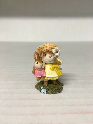 Wee Forest Folk Miss Daisy - Yellow Dress Pink Bunny - Color Retired
