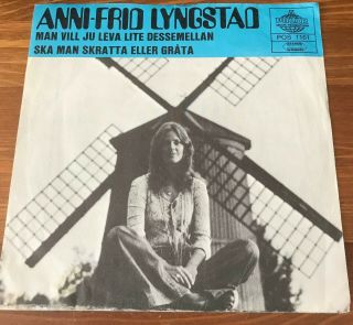 Anni - Frid Lyngstad - Man Vill Ju Leva Lite Dessemellan - Rare 7 " Vinyl / Abba