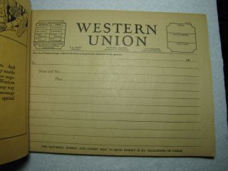 Book of 50 Blank Western Union Telegram Sheets 3