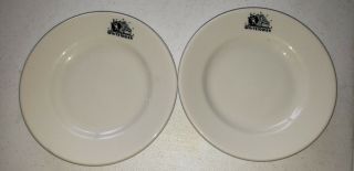 Two Vintage White Tower Hamburger Restaurant 6 3/4 " Plates Shenango China Usa