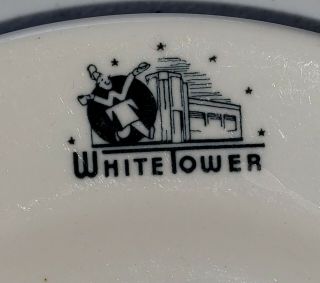 TWO Vintage White Tower Hamburger Restaurant 6 3/4 