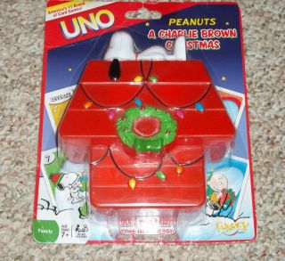 2007 Uno Peanuts A Charlie Brown Christmas Card Game Snoopy Dog House - T2