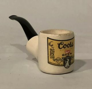 Vintage Smoking Pipe Porcelain Coors Beer Rare