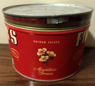 Vintage Folgers 1Lb Coffee Can with Lid Copyright 1946, 5
