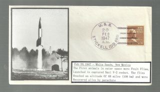 V - 2 Rocket Launch,  Feb 20,  1947,  First Animals In Space