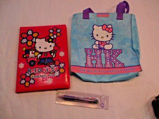 Sanrio 2003 Hello Kitty Wildcat Tote,  Friend File Binder & Pen