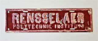 Vintage Rensselaer Polytechnic Institute Troy Ny Metal Sign