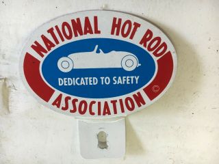 " National Hot Rod Association " License Plate Tag Topper,  Near
