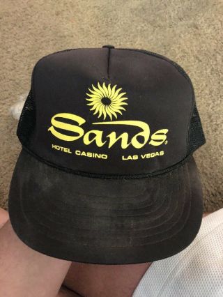 Vintage Sands Hotel Casino Las Vegas Trucker Mesh Snap Back Hat Cap