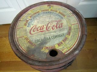 Antique Wood Coca Cola Syrup Barrel 5 Gallon 16 3/4 "