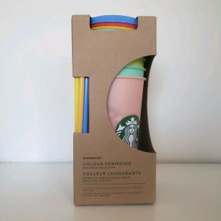 Starbucks Color Changing Reusable Cold Cups 5 Pack Venti 24 Oz.  Summer 2019