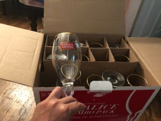 Stella Artois 40cl Gold Rimmed Beer Chalice Glass