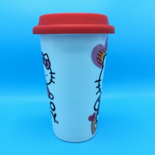 SANRIO HELLO KITTY White Ceramic Coffee Tea Mug Hot Drink Travel Cup 2012 EUC 3