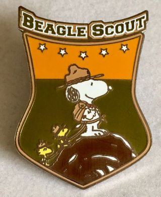 Peanuts Snoopy Pin Boy Scout Lapel Pin Beagle Scout Woodstock