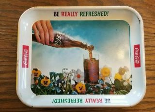 Vintage 1961 Coca Cola Advertising Tray " Be Really Refreshed "