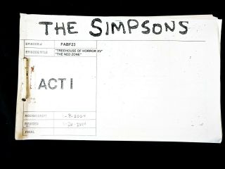 The Simpsons Production Treehouse Of Horror Xv Act 1 Storyboard 107 Pgs