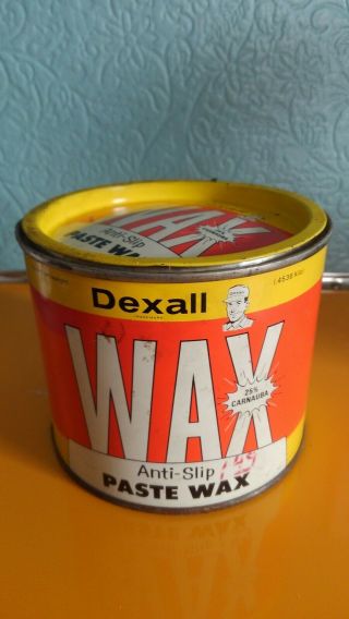 Vintage Dexall Anti - Slip Paste Wax Tin