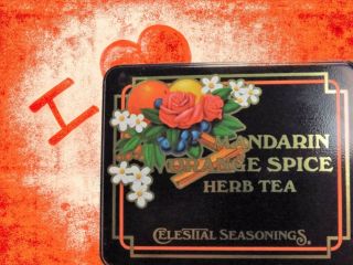 Celestial Seasonings Mandarin Orange Spice Herb Tea Tin Vintage