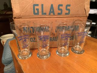 National Premium 8 Oz.  Beer Glass The True Pilsener One Eye Monocle 12 - Nos Md
