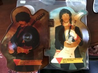 Gary Moore & Phil Lynot,  Out In The Fields,  2 Interlocking 7 " Picture Discs,  Thin
