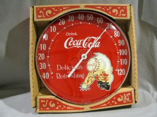 Vintage Coca Cola Ohio Jumbo Dial Thermometer - Box