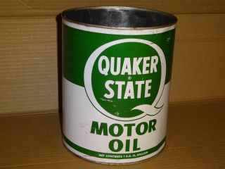 Vintage Quaker State Motor Oil 1 Gallon Can Service Station Gas Oil Decor