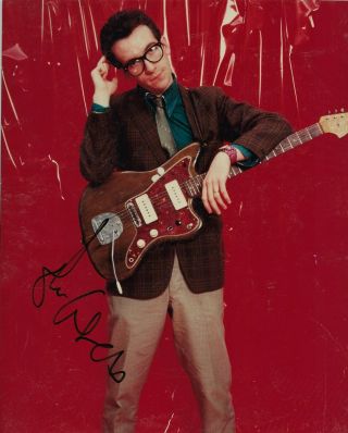 Elvis Costello Autographed Color 8 X 10 "