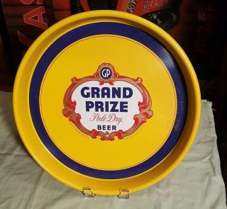Vintage Grand Prize Pale Dry Beer Tray,  Houston,  Texas 1950 