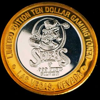 1997 GDC O ' sheas Casino $10 999 Fine Silver Lucky Four Leaf Clover Token 7OC9744 2
