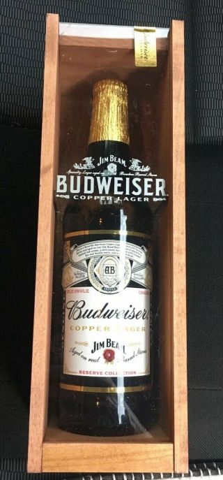 Budweiser Jim Beam Copper Lager 22oz Bottle Limited Holiday Gift Set Reserve