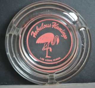 Vintage Pink Fabulous Flamingo Glass Ashtray Souvenir Las Vegas Nevada