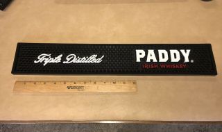 Paddy’s Old Irish Whiskey Bar Mat Rubber Spill Rail,  Perfect For Man Cave