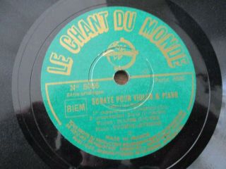 Rare Ex,  78rpm Jeanne Gautier Yvonne Lefebure Ravel Le Chant Du Monde 5086