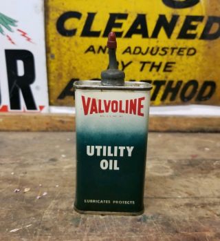 Valvoline Utility Oil Handy Oiler Lead Top Rare Old Advertising Gas Oil Tin Can