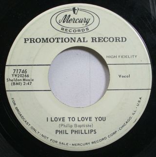 50s & 60s Promo 45 Phil Phillips - I Love To Love You / No One Else But You On M