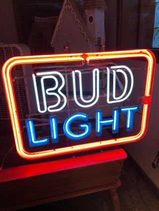 Vintage Bud Light Neon Beer Sign Bold Bright Color