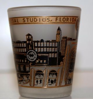 Frosted Shot Glass UNIVERSAL STUDIOS Florida (black & gold) 2