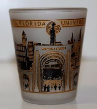 Frosted Shot Glass UNIVERSAL STUDIOS Florida (black & gold) 3