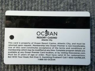 Veterans Ocean Resort Casino Player Slot Card Gold Military AC Atlantic city 3